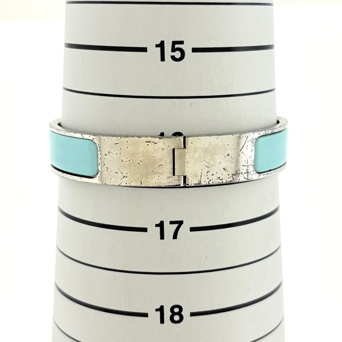 Hermes Clic Enamel Bracelet Clac Bangle Metal Silver — view 5