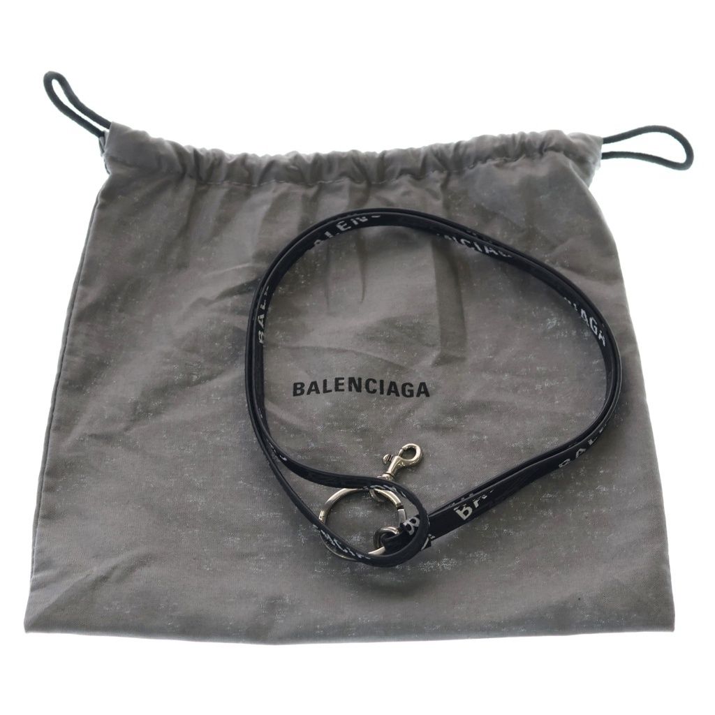 Balenciaga Logo Print Card Case Black — view 6