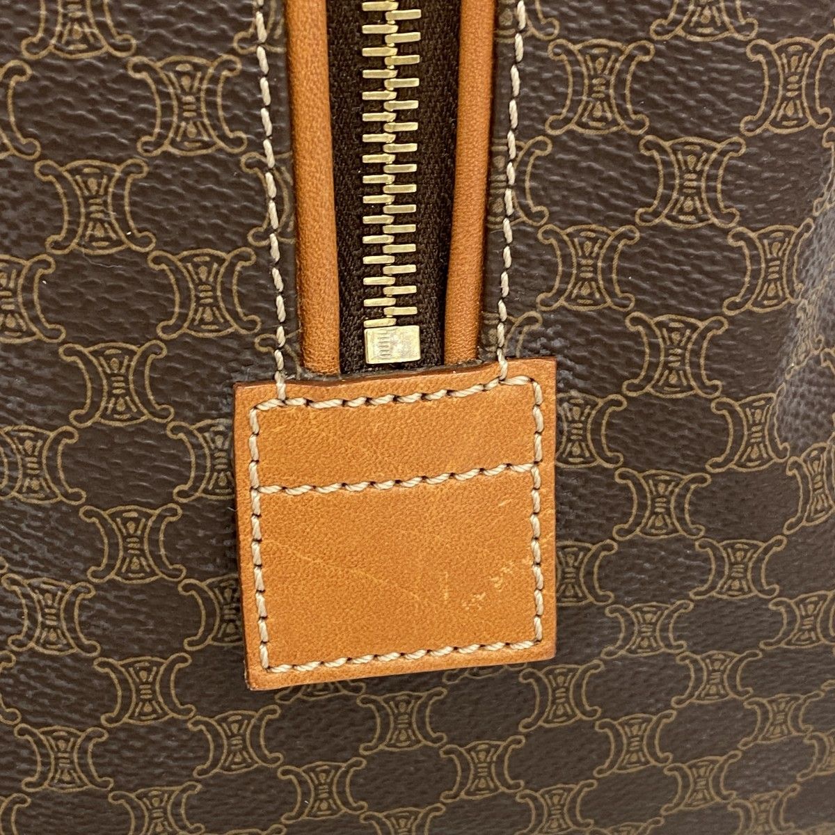 Celine Handbag Macadam Brown Gold — view 9