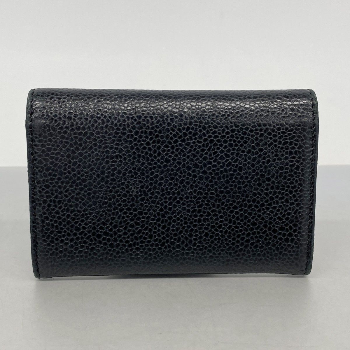 Chanel Card Case Caviar Leather Black Silver — view 9