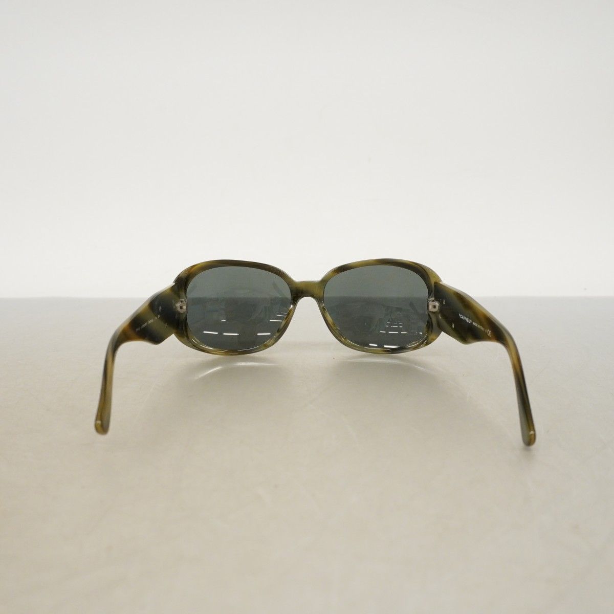 Chanel Sunglasses Camellia Acetate Black Khaki Silver Eyewear — view 8