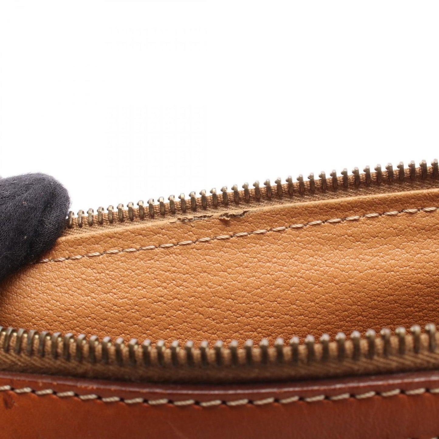 Celine Handbag Macadam Brown Dark Canvas Leather Hand — view 9