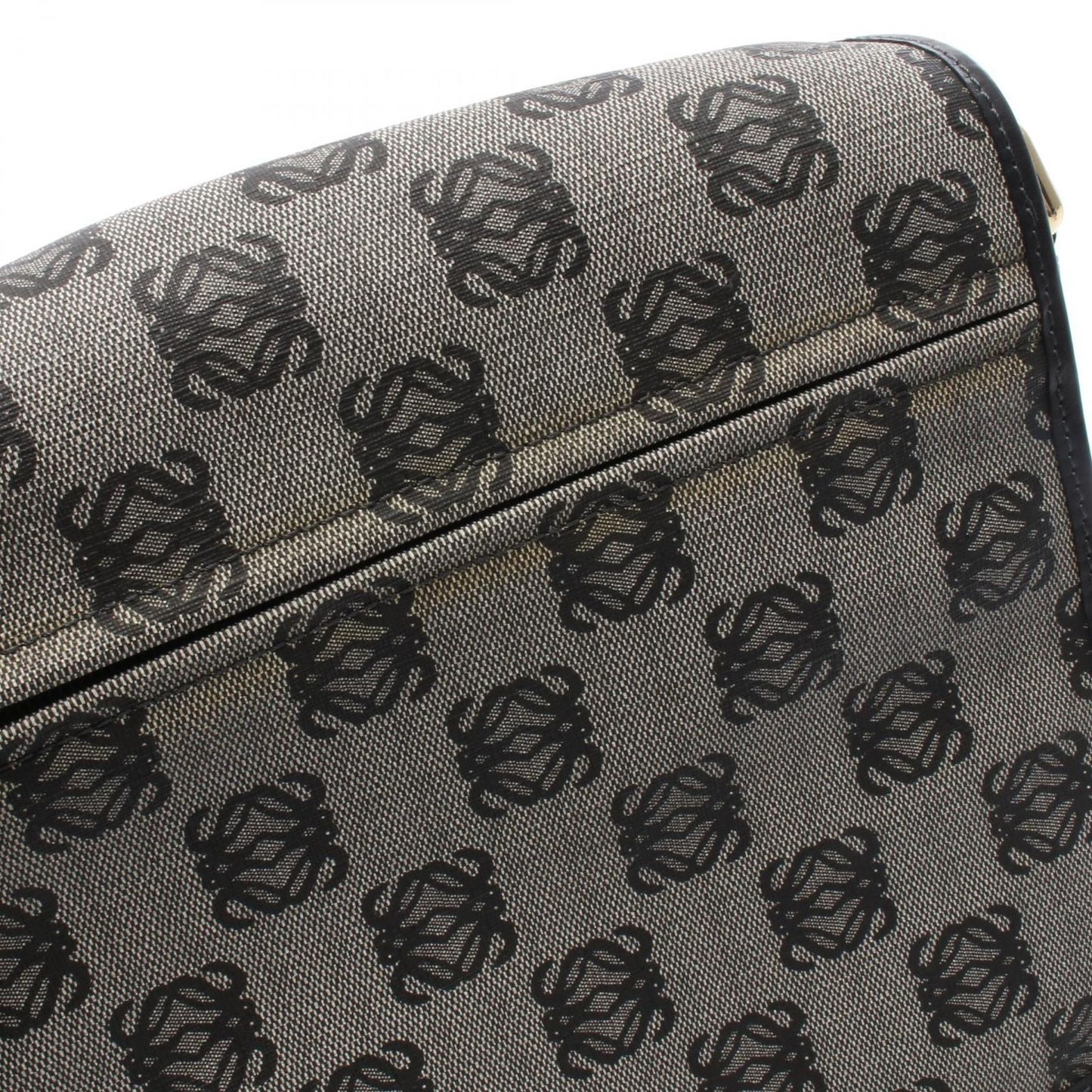 Loewe Shoulder Bag Anagram Gray Black Canvas Leather — view 7