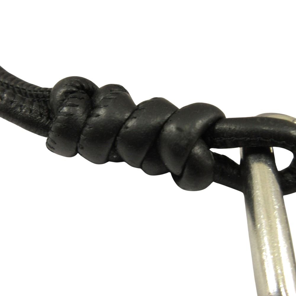 Bottega Veneta Bo Key Holder Tree Ring Leather Logo Black Silver — view 3