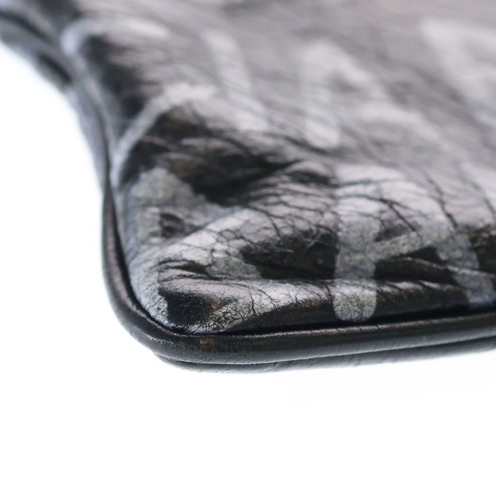 Balenciaga Carry Clip Graphic Logo Print Clutch Black — view 6