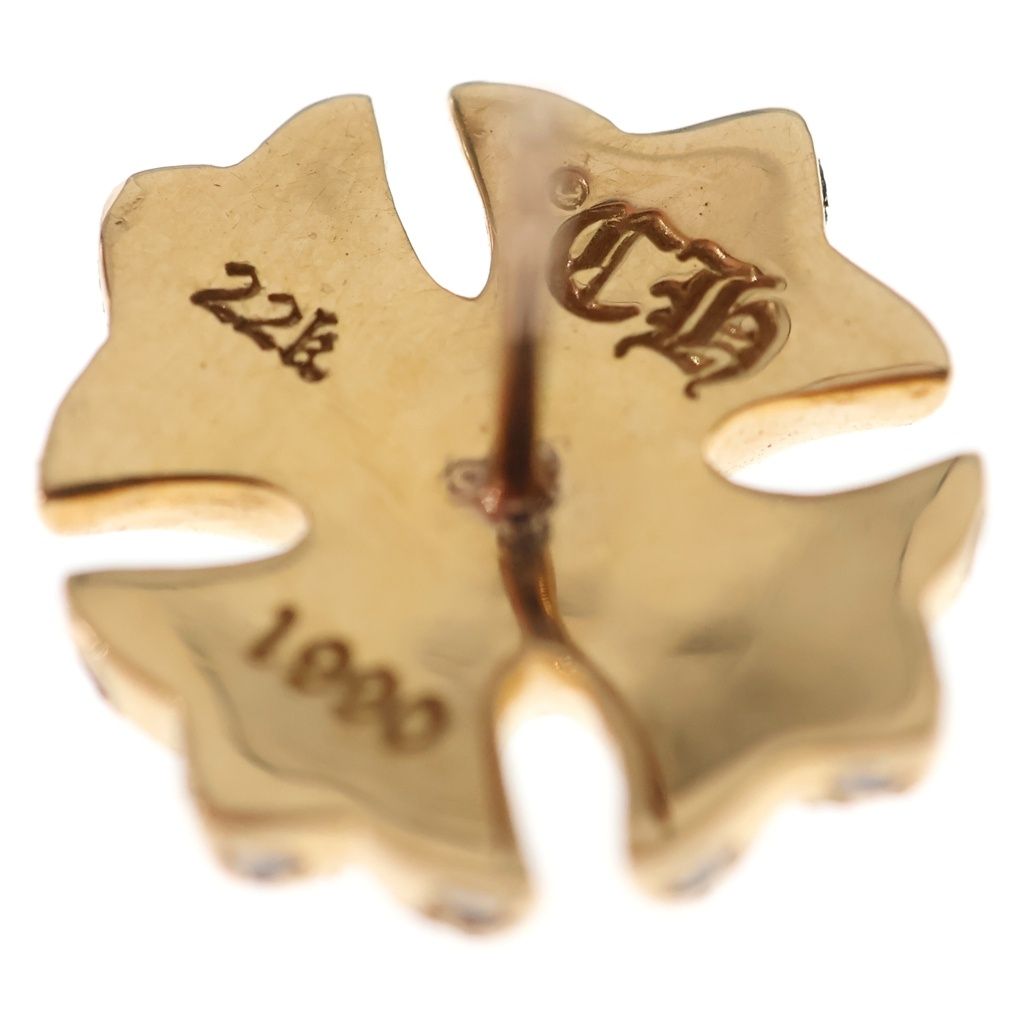 Chrome Hearts 22k CH Pls Dia CH Plus Stud Pave Diamond Earrings Gold — view 6