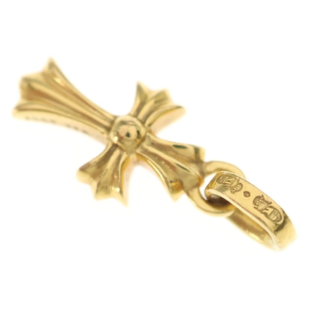 Chrome Hearts 22k Crs Baby Fat Dia Fat Cross Pave Diamond Pendant Top Gold — view 6