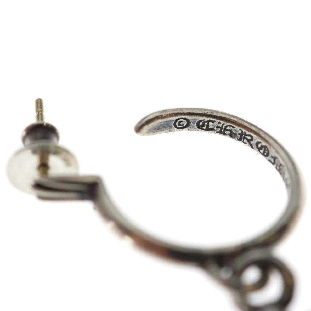 Chrome Hearts Tiny CH Cross Hoop Earrings Silver — view 6