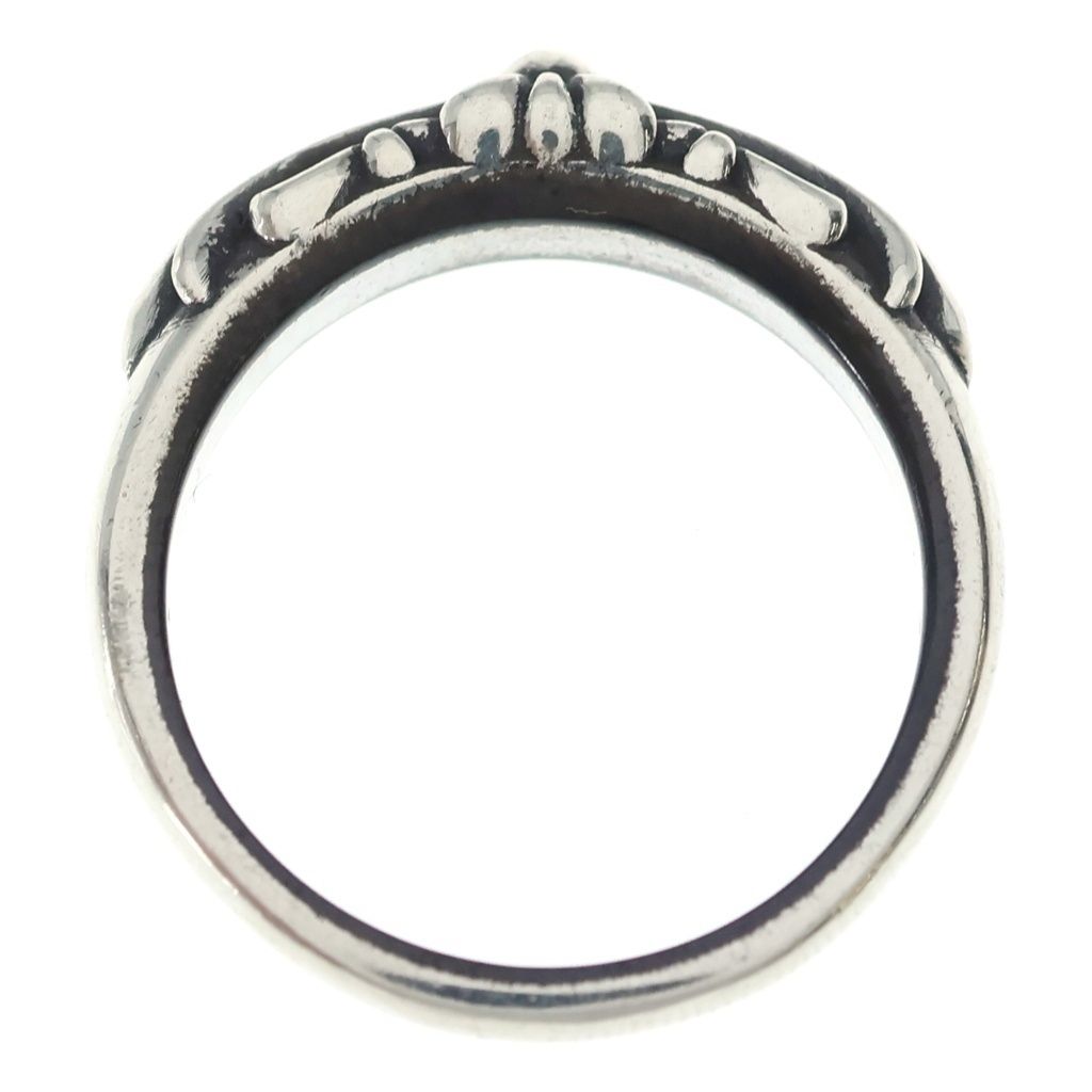 Chrome Hearts Baby Classic Floral Black Sling Silver Ring — view 6