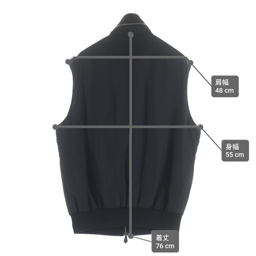 Hermes Nylon Polyester Vest Lining Black — view 9