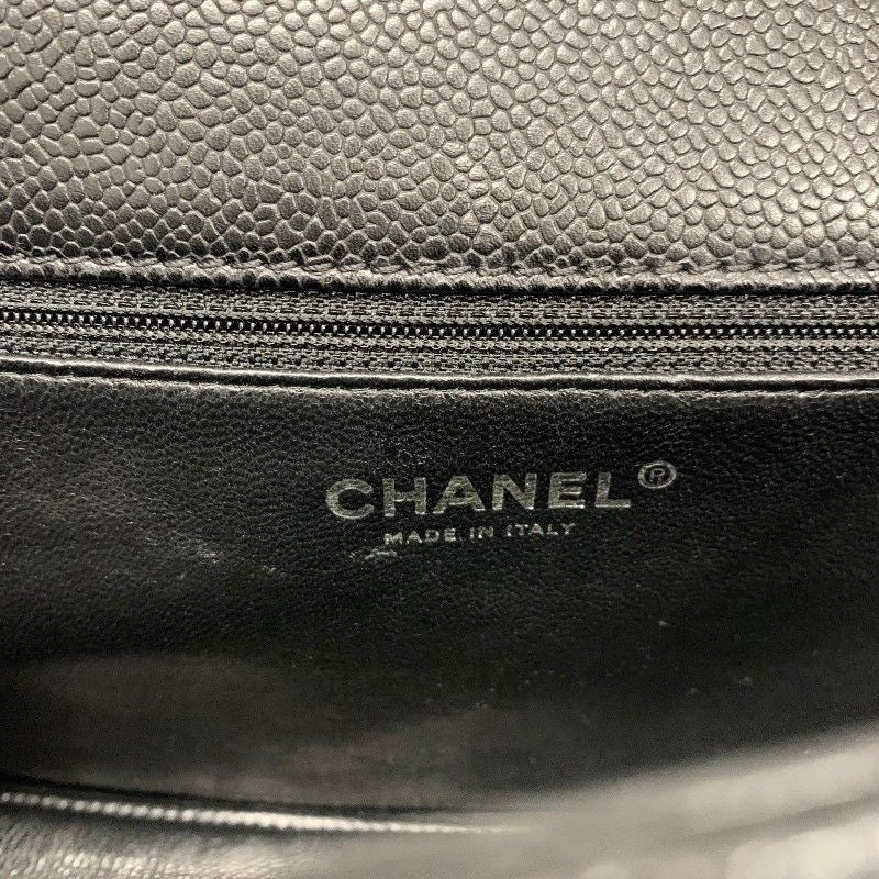 Chanel Handbag Black Silver CC Logo Quilted Top Handle — view 9