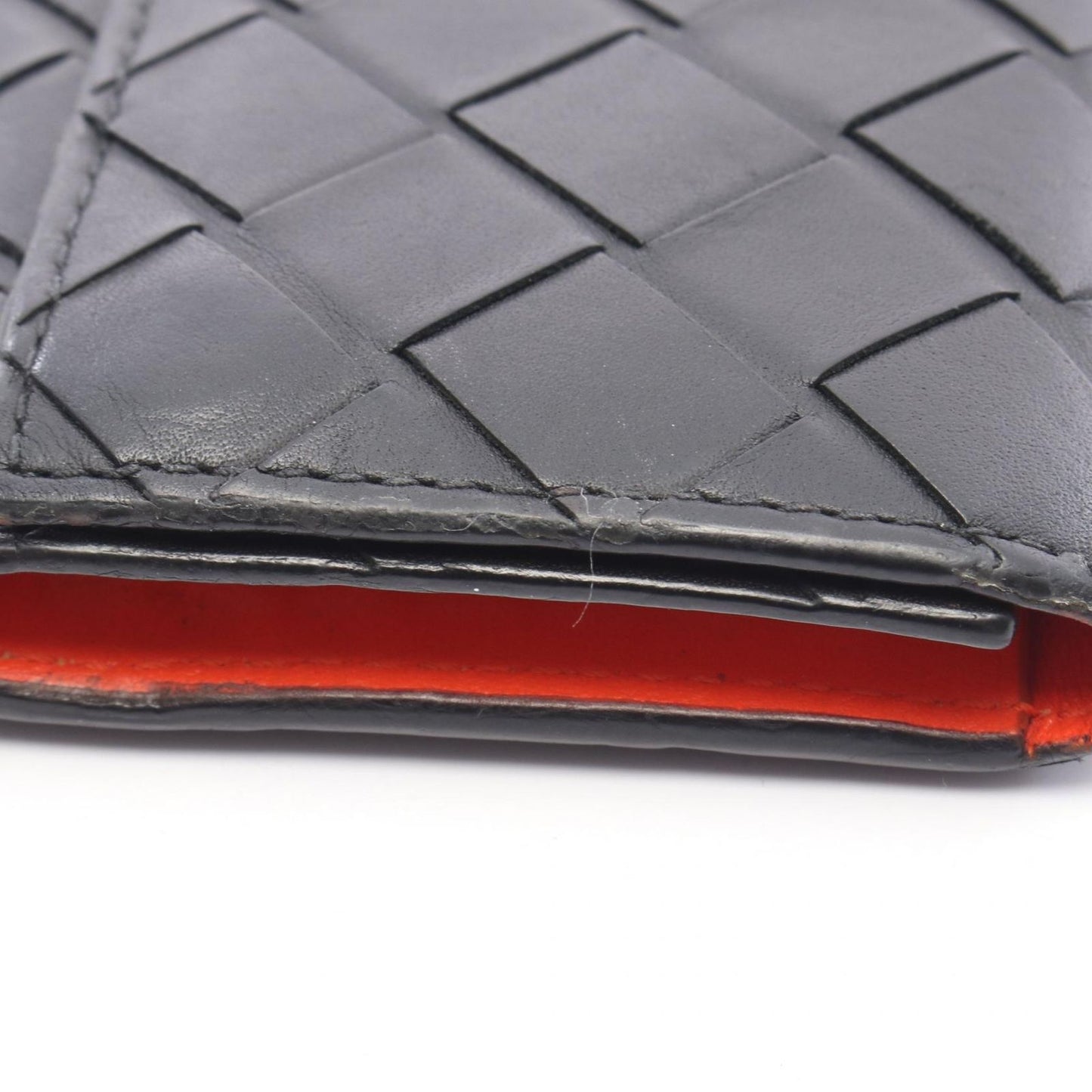Bottega Veneta Key Case 6 Black Orange Leather Key Holder — view 9
