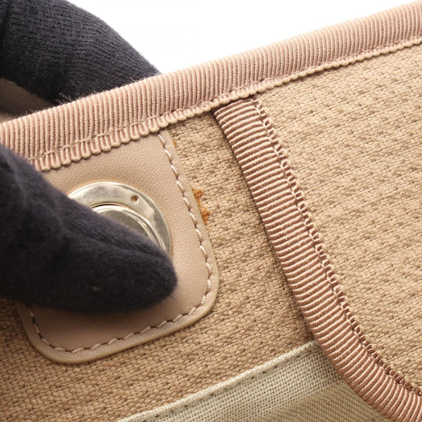 Chanel Tote Deauville Beige Canvas Leather Sba — view 8