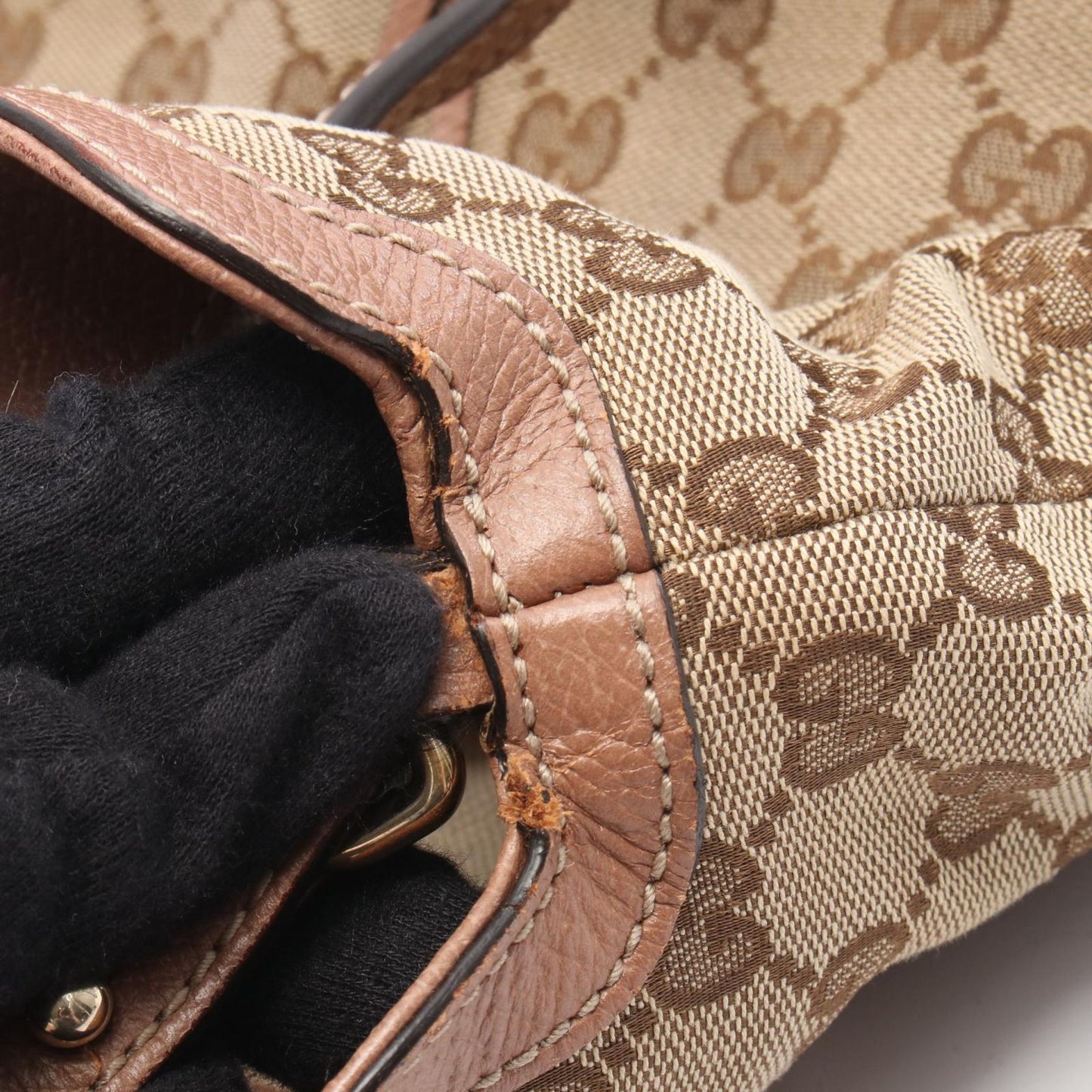 Gucci Handbag Bree Guccissima 2-Way Beige Canvas Leather — view 9