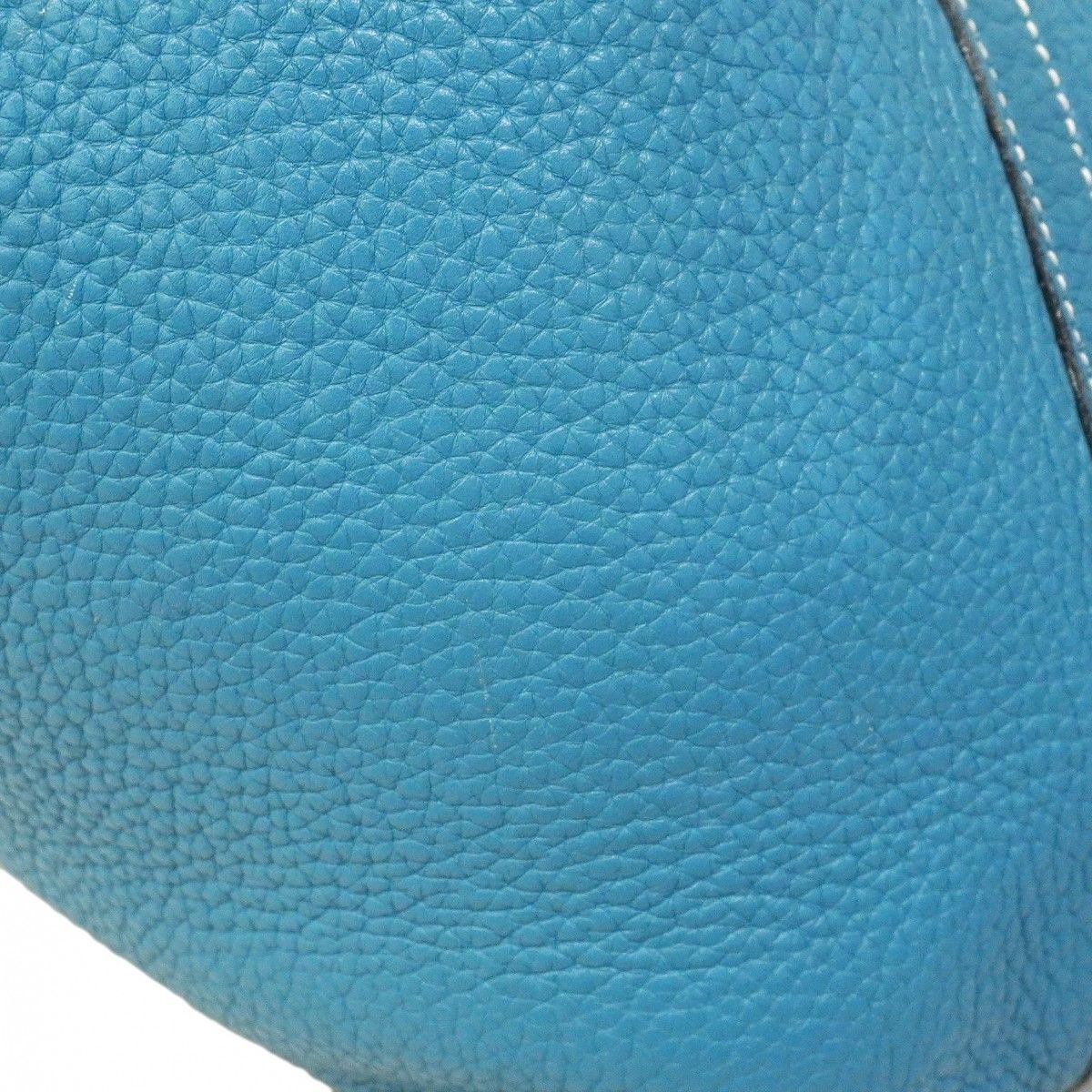 Hermes Handbag Picotin Lock PM Taurillon Clemence Blue Jean Silver — view 9
