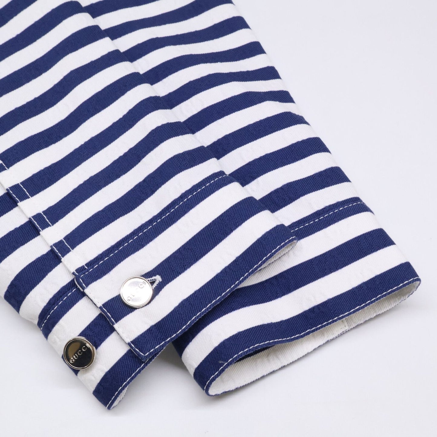 Gucci Similarly Zatas Zipped Jacket in Cotton Jacquard with GG Print Border Zip — view 9