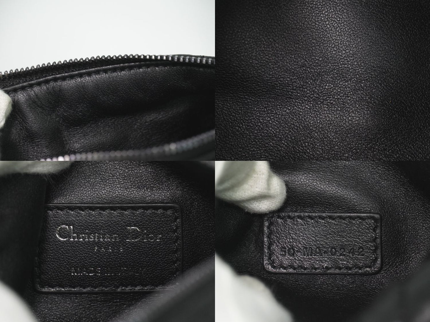 Dior Travel Nomad Pouch Cannage Handbag Leather Black — view 9