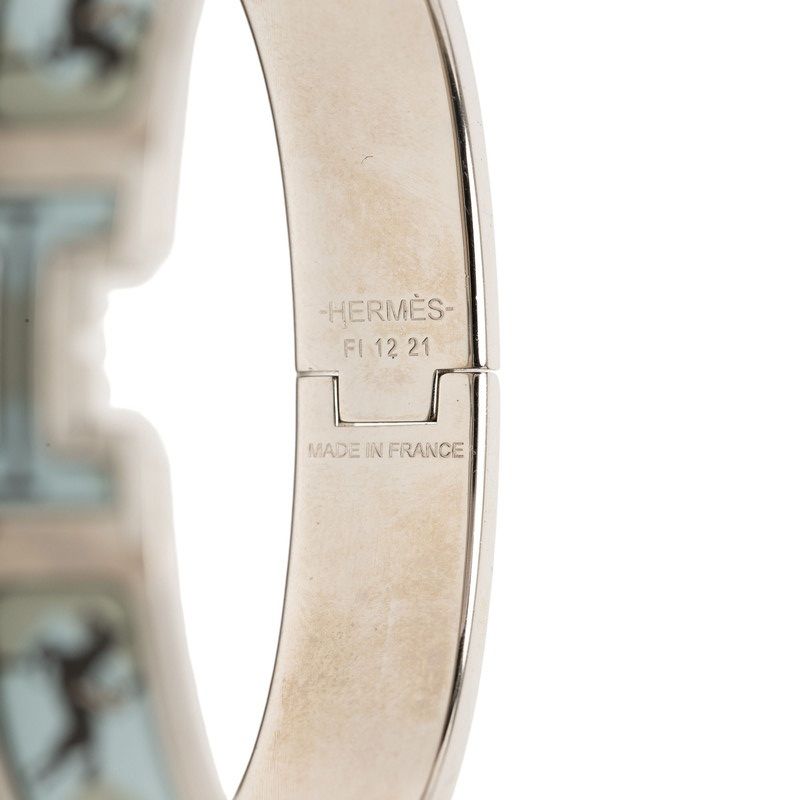 Hermes Clic Clac PM Ninenine HoBangle Beige Silver Blue tale Enamel LadyHerme — view 4