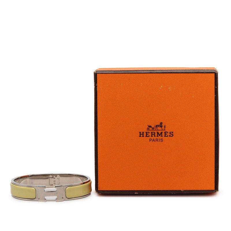 Hermes Clic Clac Ninenine PM Bracelet Silver Yellow tale Enamel — view 6