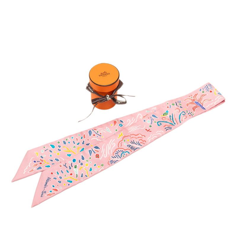 Hermes Isola DI Primavera Scarf Pink Silk — view 5