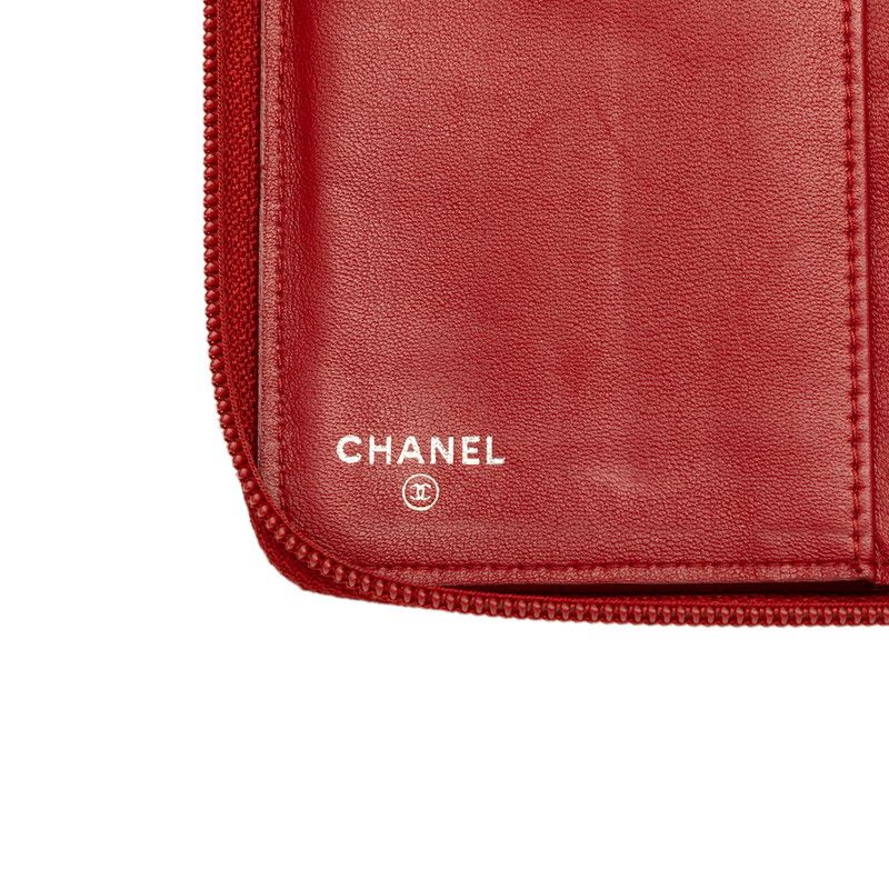 Chanel CC Logo Wallet Red Leather — view 8