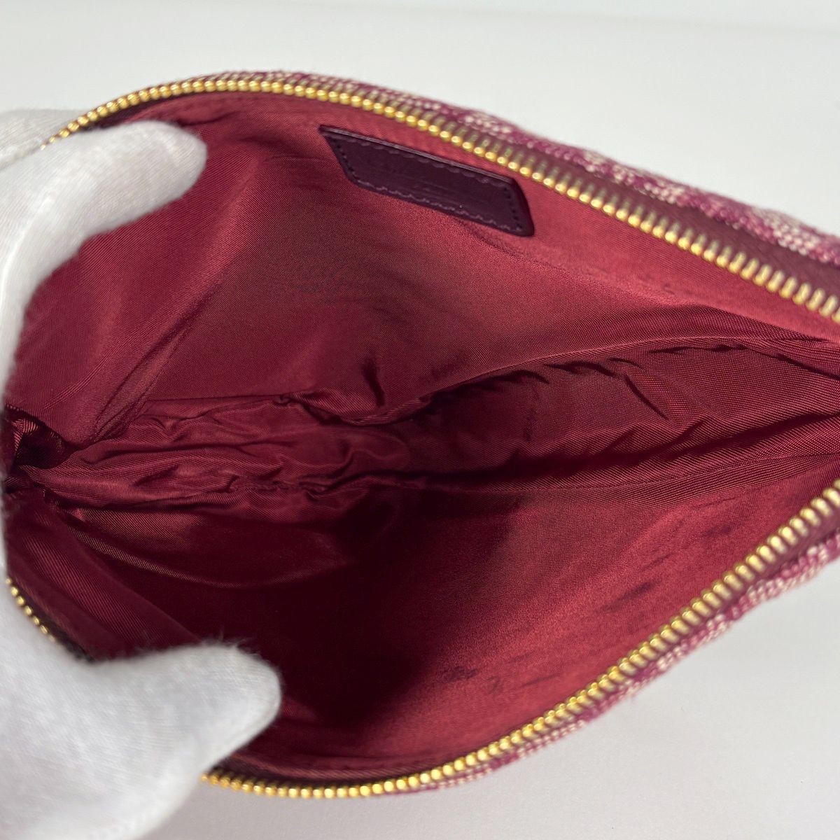 Dior o-le Tobta Pattern delebag Shoulder Bag Canvas Bordeaux — view 8