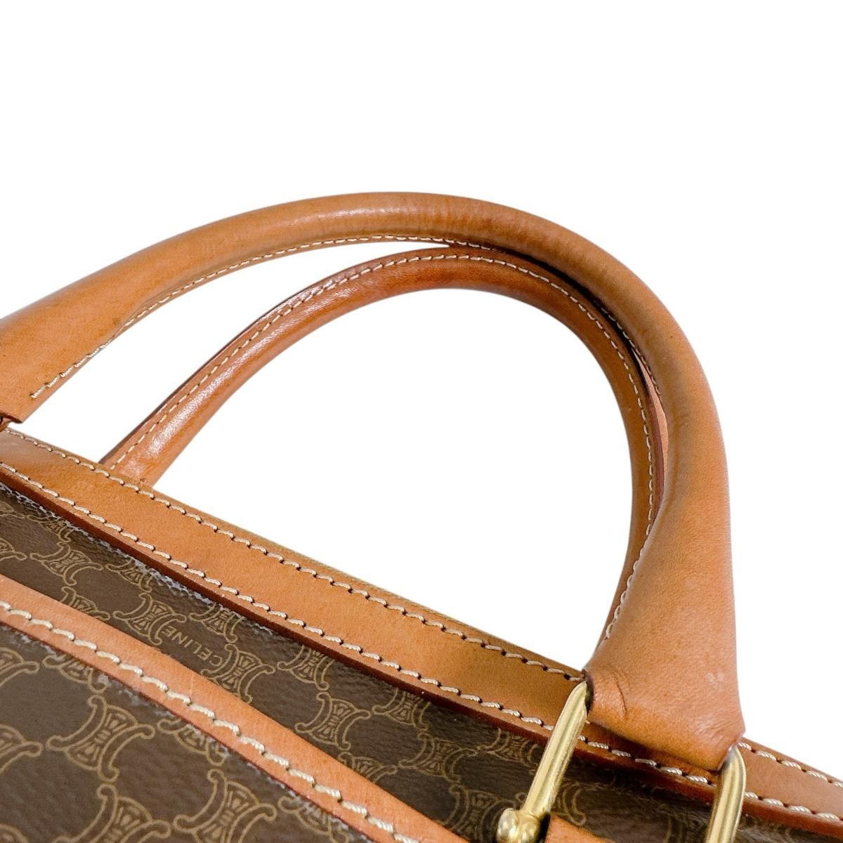 Celine Leather Handbag Macadam Brown — view 9