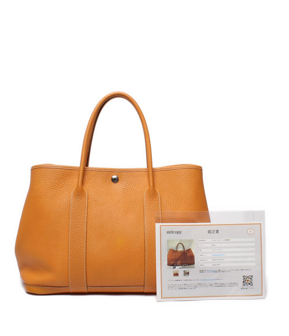 Hermes Tote Silver Garden Party PM 36 Taurillon Clemence