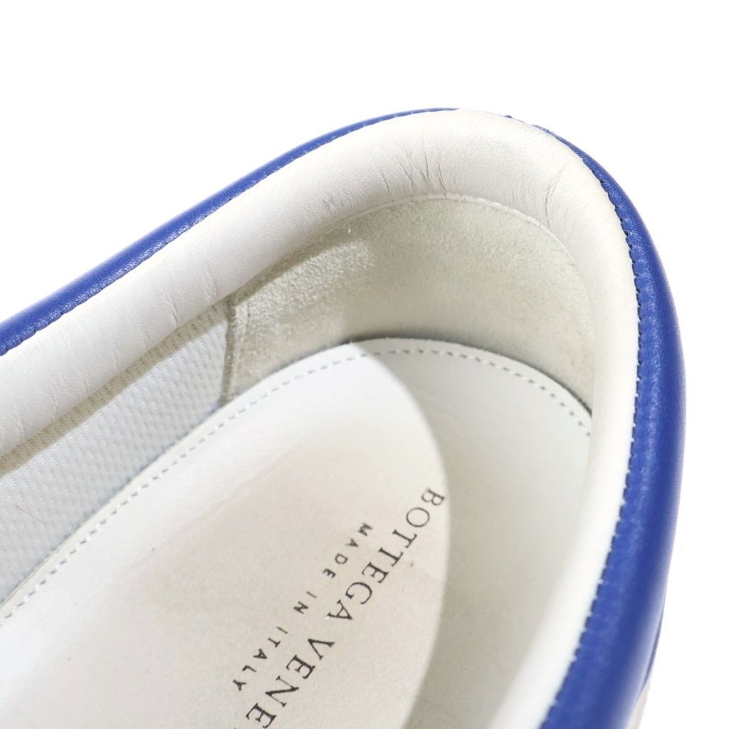 Bottega Veneta Intrecciato Leather Sneakers Slip Ons Blue — view 6