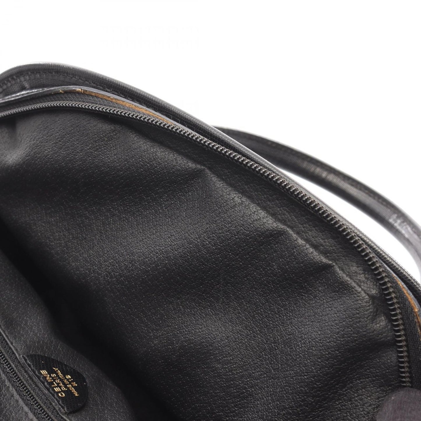 Celine Seri Handbag Sa Ninelelogo Black Leather Sa Ninele Logo — view 9