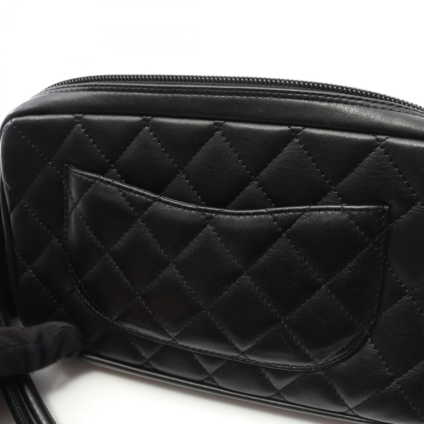 Chanel Cambon Line Black Enamel Leather Patent Shoulder Bag — view 9