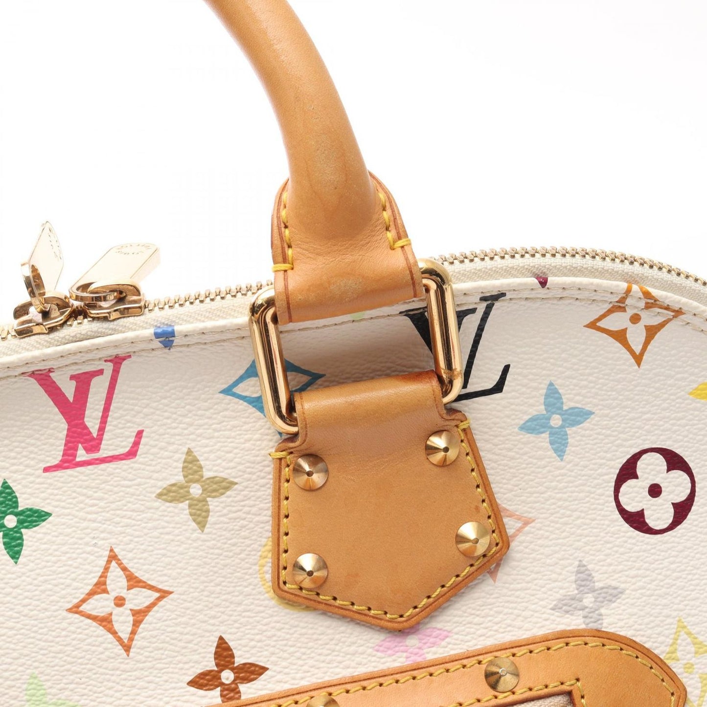 Louis Vuitton Handbag Alma Blanc Canvas Leather — view 9