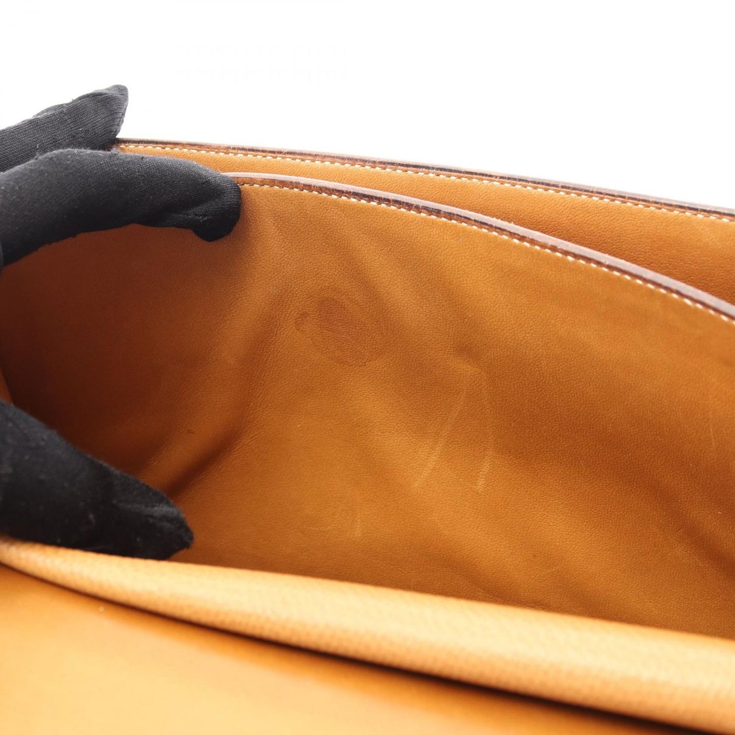 Hermes Handbag Aof Gold Leather — view 9