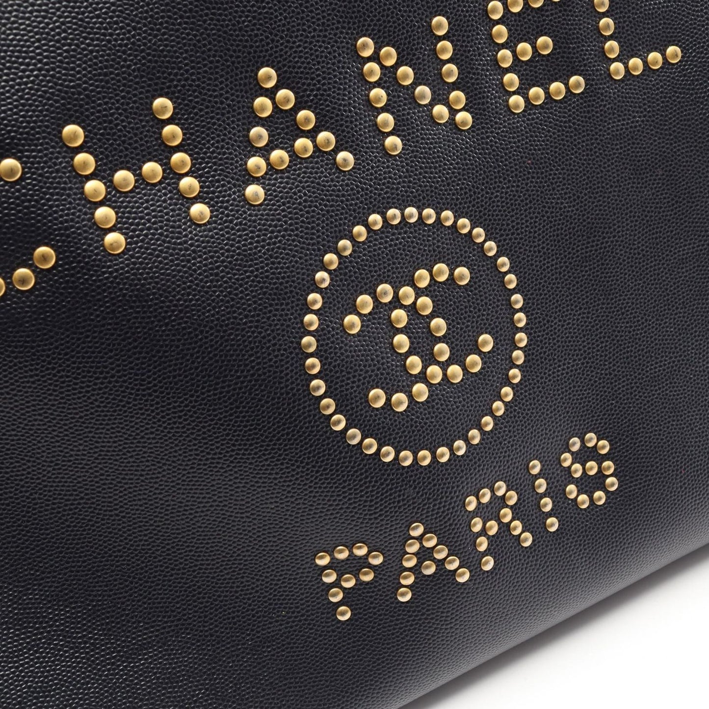 Chanel Tote Deauville Navy Leather Logo Studded — view 9