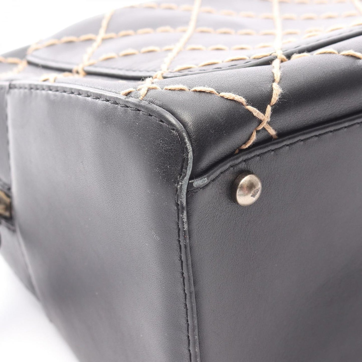 Chanel Handbag Wild Stitch Black Leather — view 9