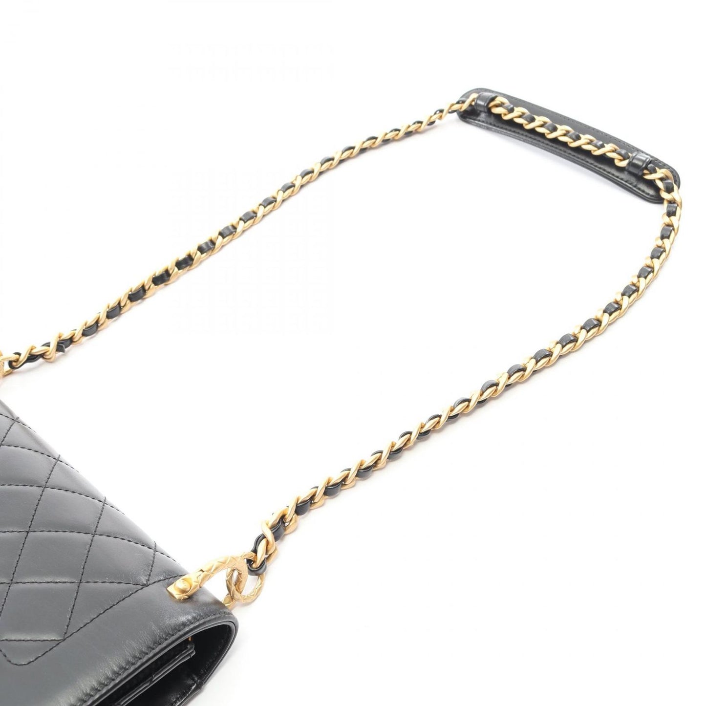 Chanel Shoulder Bag Quilted Black Leather Chain — view 9
