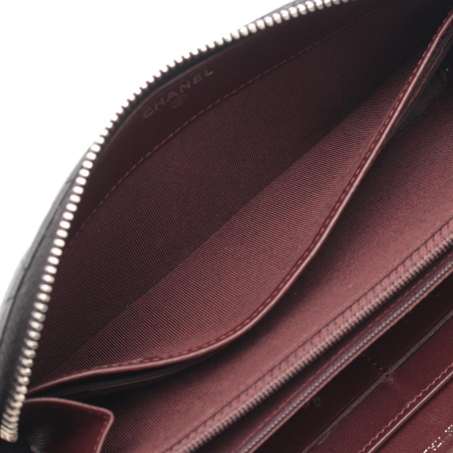 Chanel Round Wallet Quilted Black Lambskin — view 9