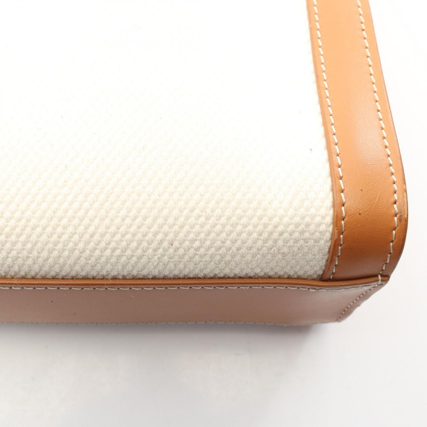 Celine Tote Small Vertical Cover 2-Way Ivory Brown Canvas Leather — view 9