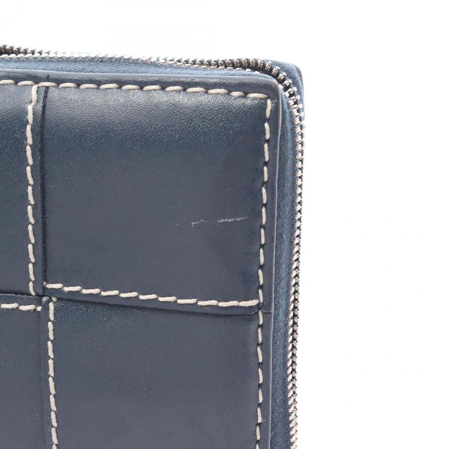 Bottega Veneta Round Wallet Cassette Stitch Maxi Intrecciato Navy Leather — view 9