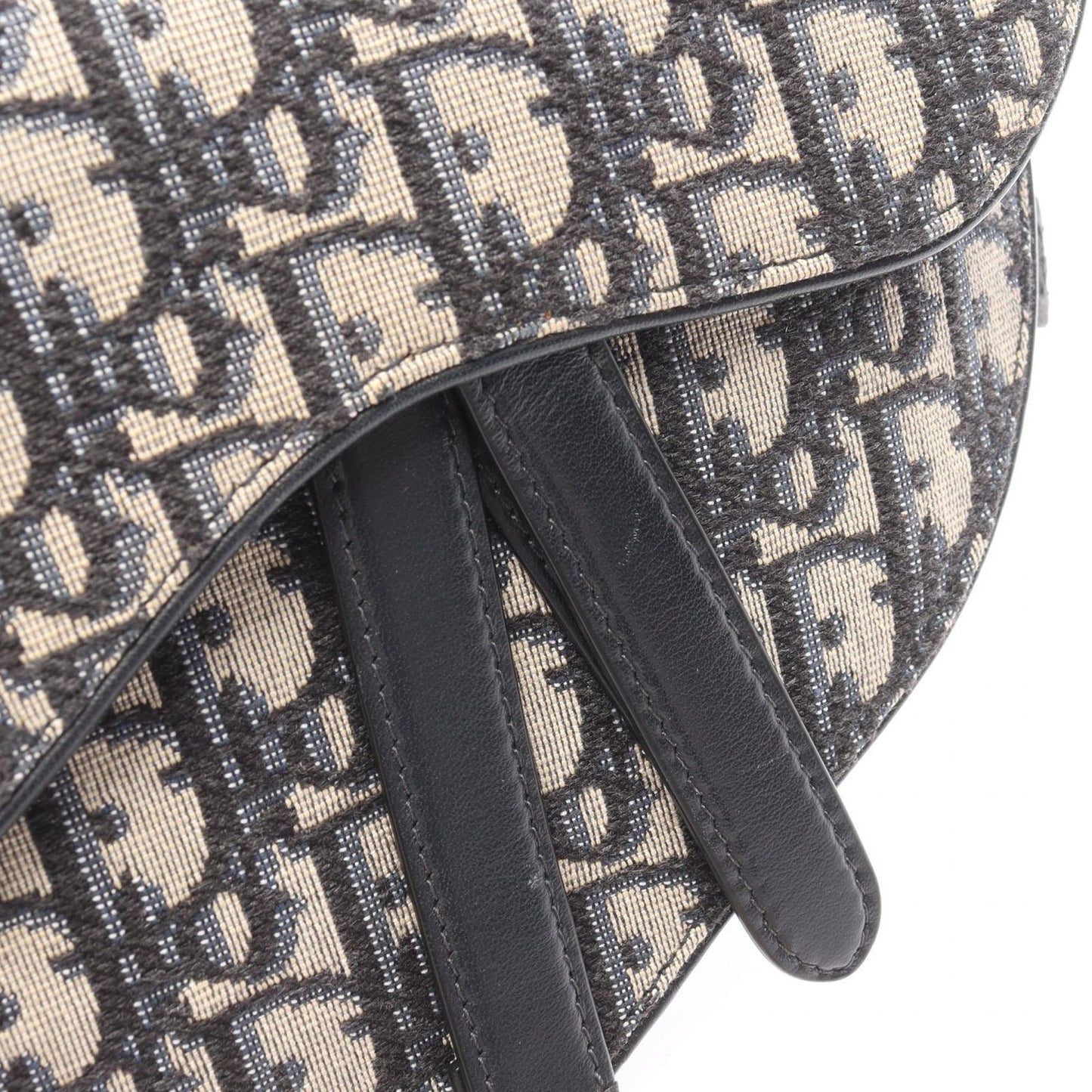Dior Waist Bag Saddle Oblique Beige Black Navy Canvas Leather — view 6
