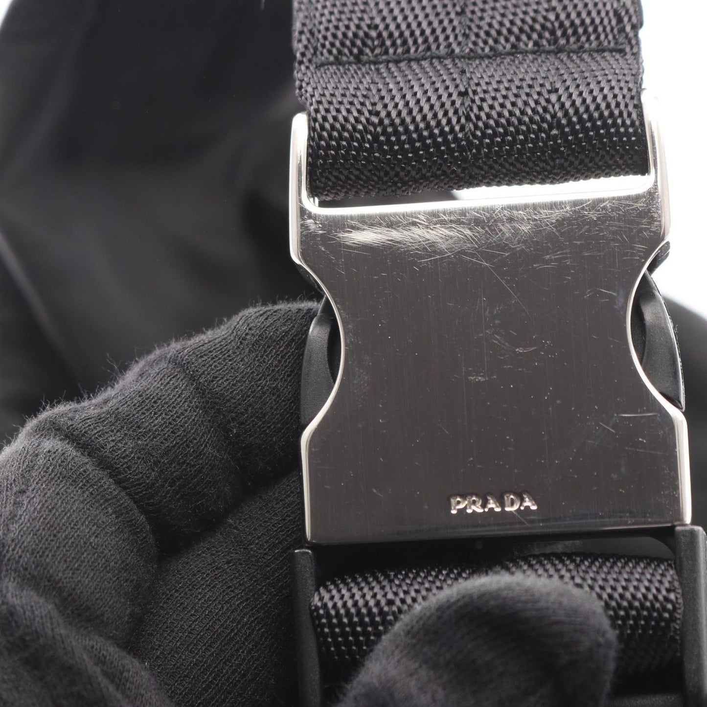 Prada Waist Bag Triangle Plate Black Nylon Logo — view 7