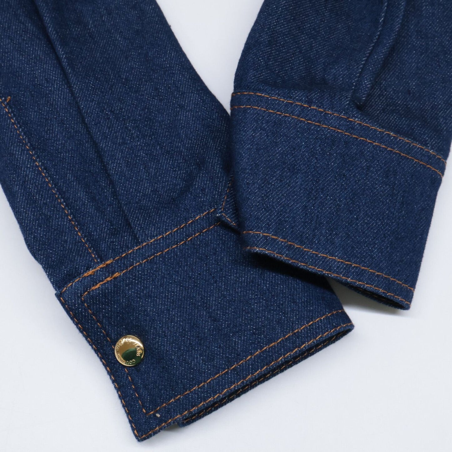 Versace Jeans Indigo Multicolor Gold Button Denim Combination Shirt 36 — view 6