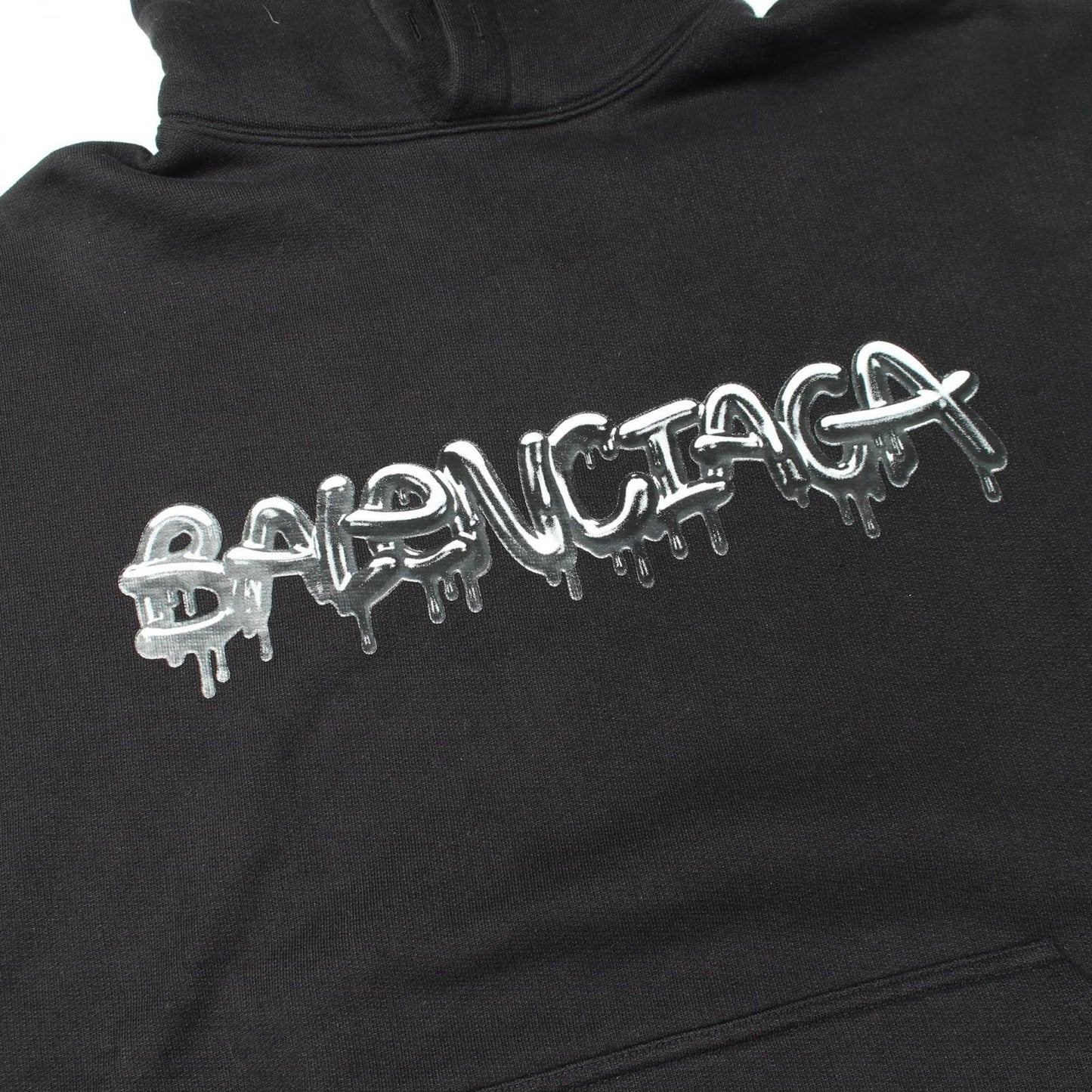 Balenciaga Hoodie Logo Print Cotton Pullover — view 8
