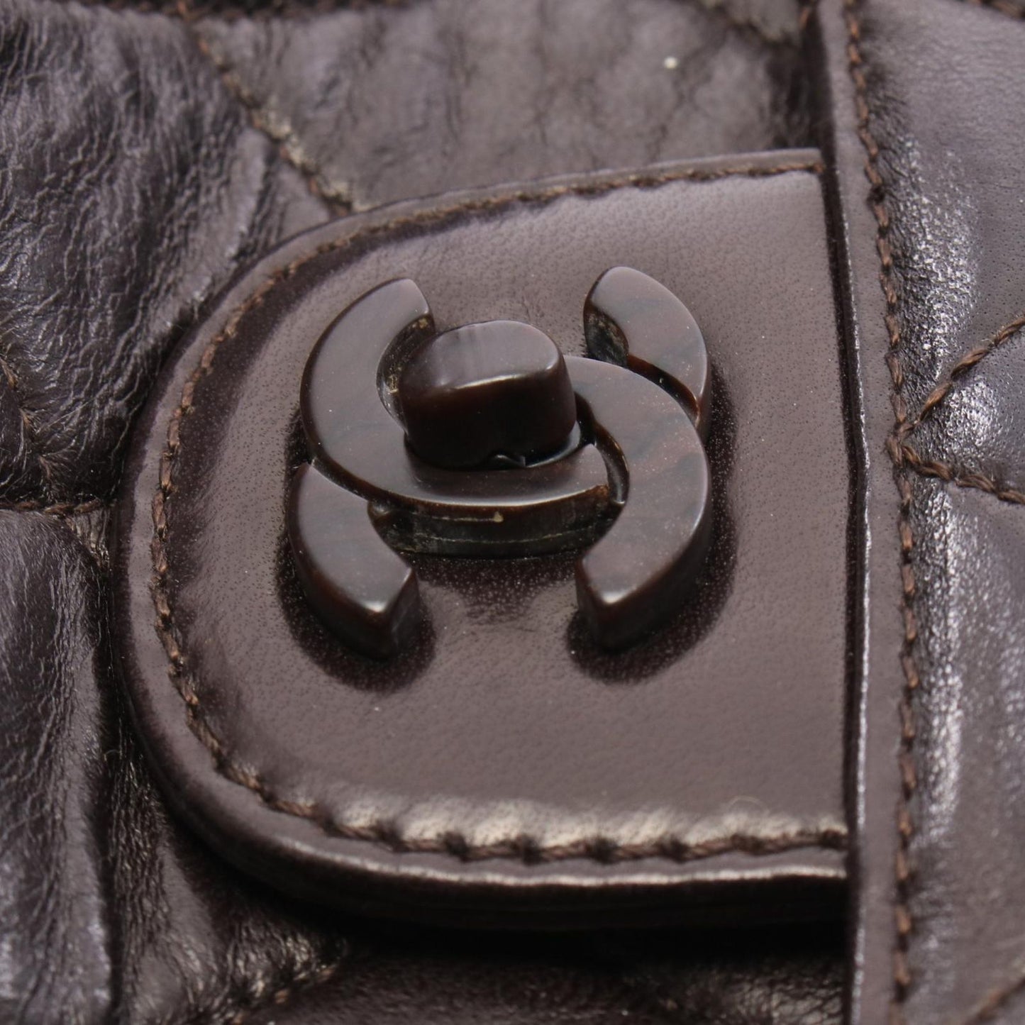 Chanel Tote Quilted Dark Brown Lambskin — view 9
