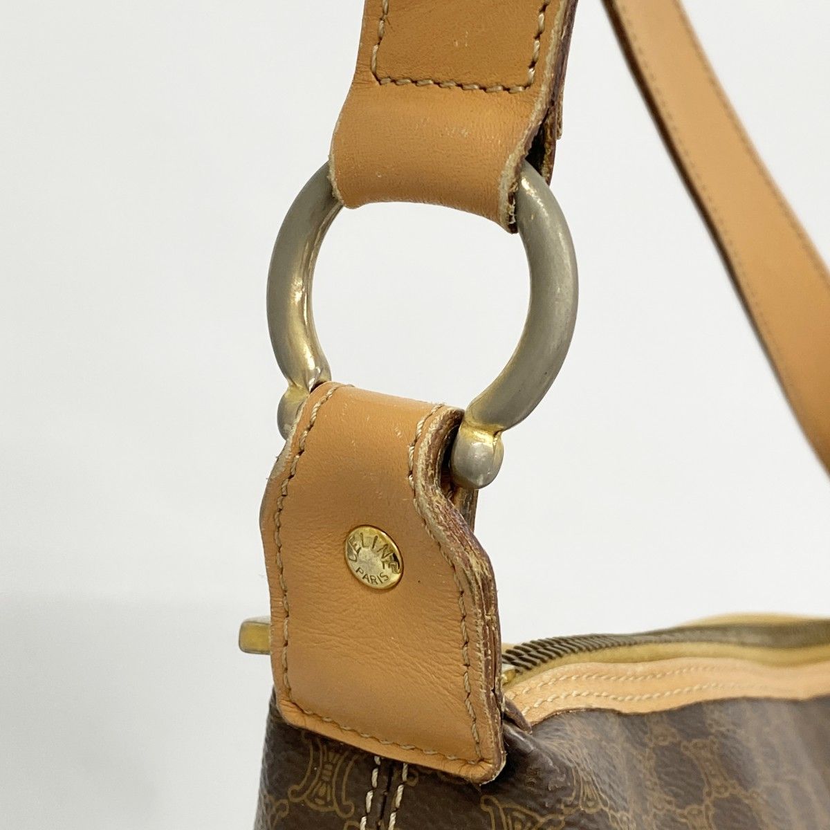 Celine Shoulder Bag Macadam Brown Gold — view 9