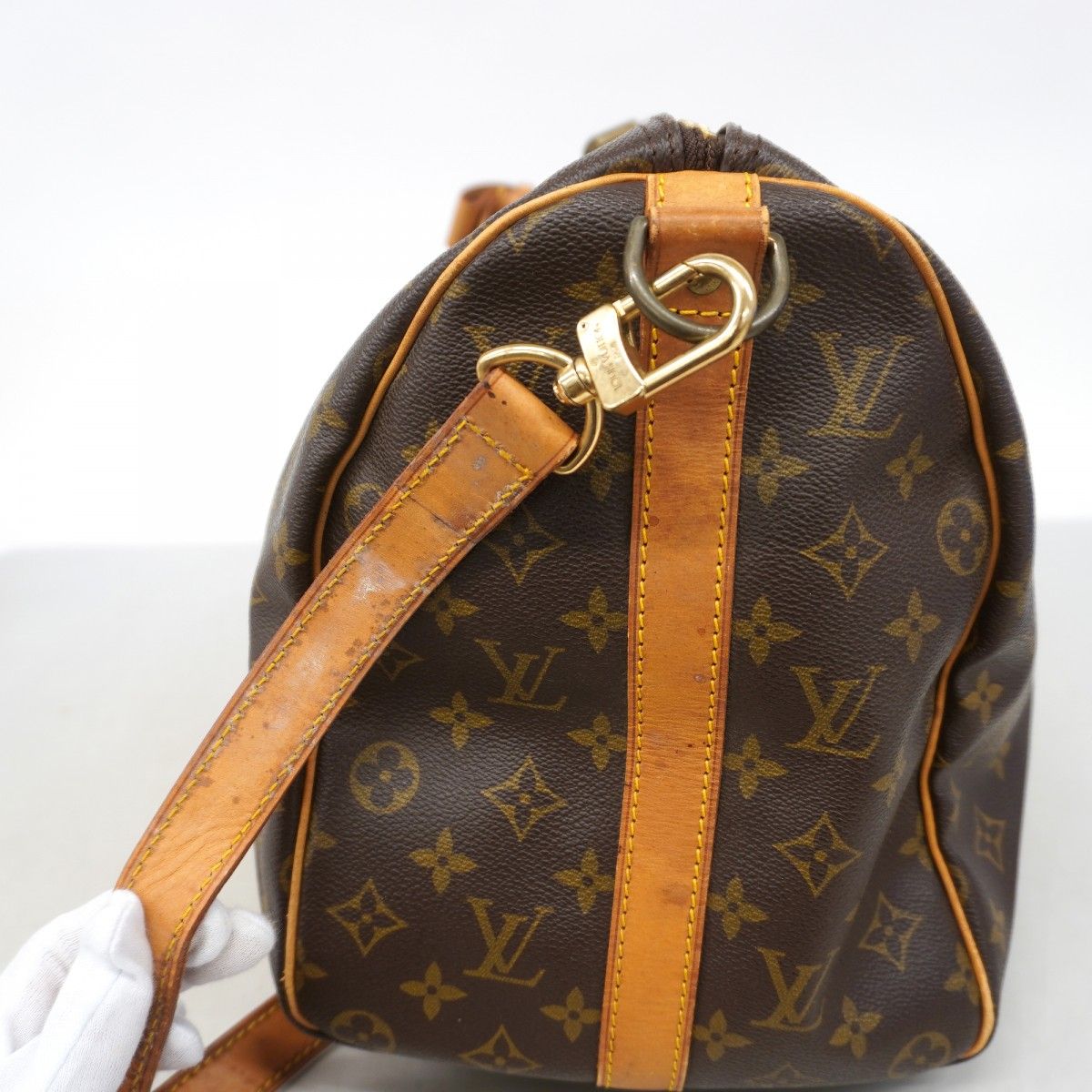 Louis Vuitton Boston Bag Monogram Keepall Bandouliere 45 Brown — view 9
