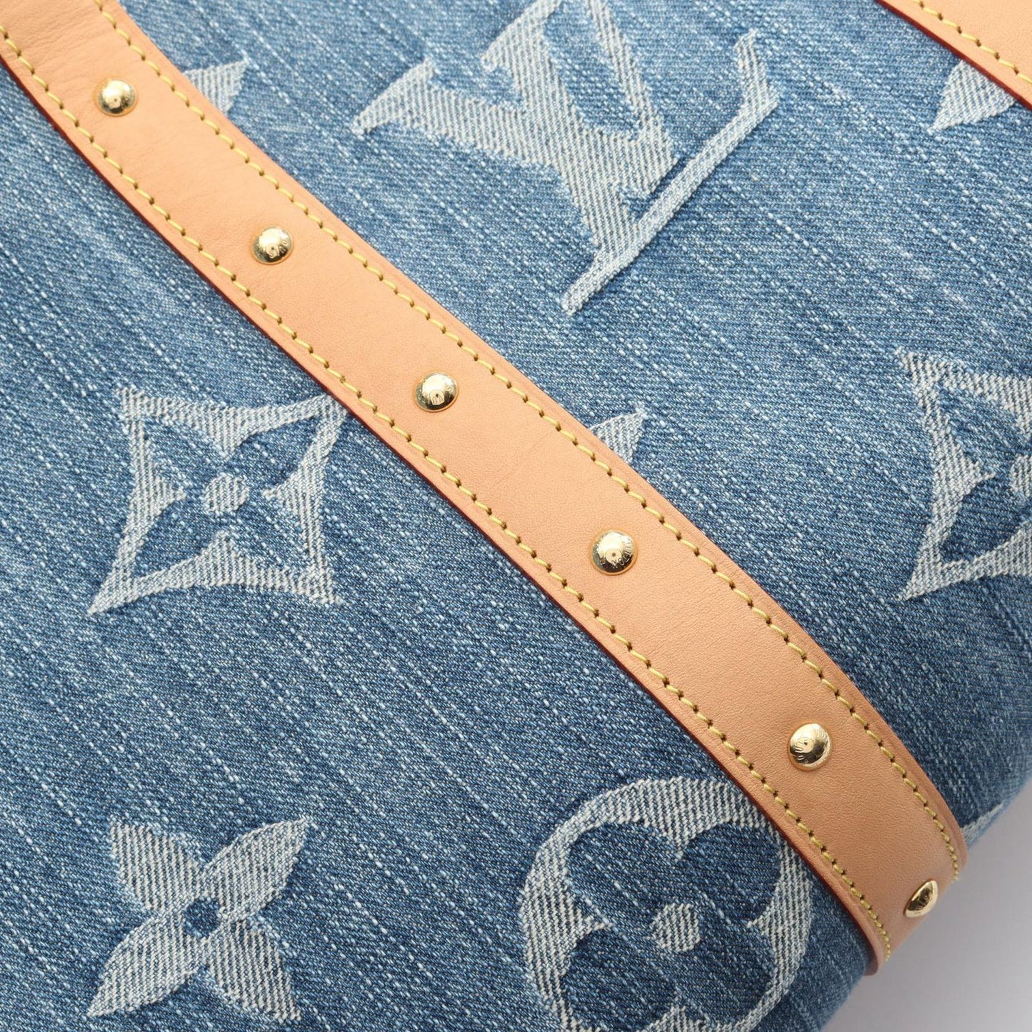 Louis Vuitton Boston Bag LV Remix Keepall Bandouliere 45 Monogram Denim Blue — view 6