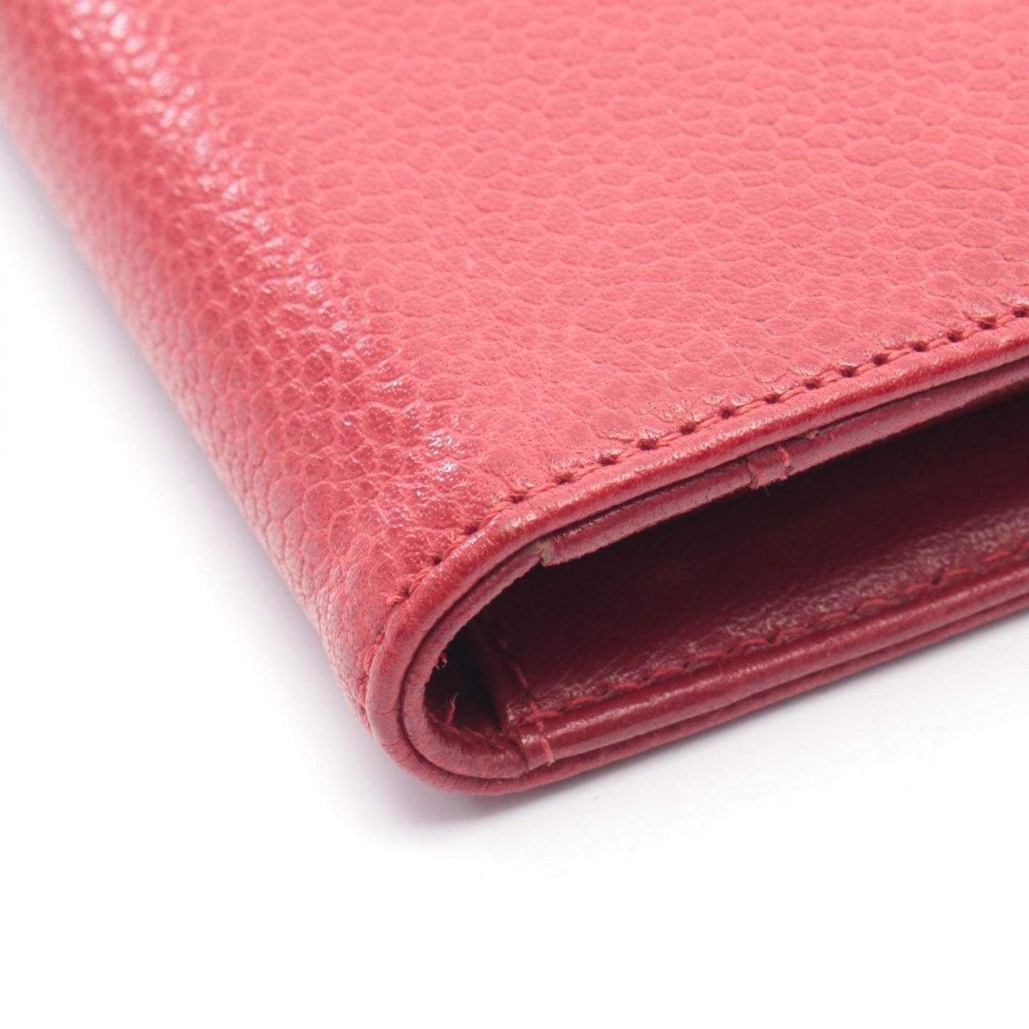 Chanel Hook Wallet CC Logo Red Leather Calf CC Clasp — view 8
