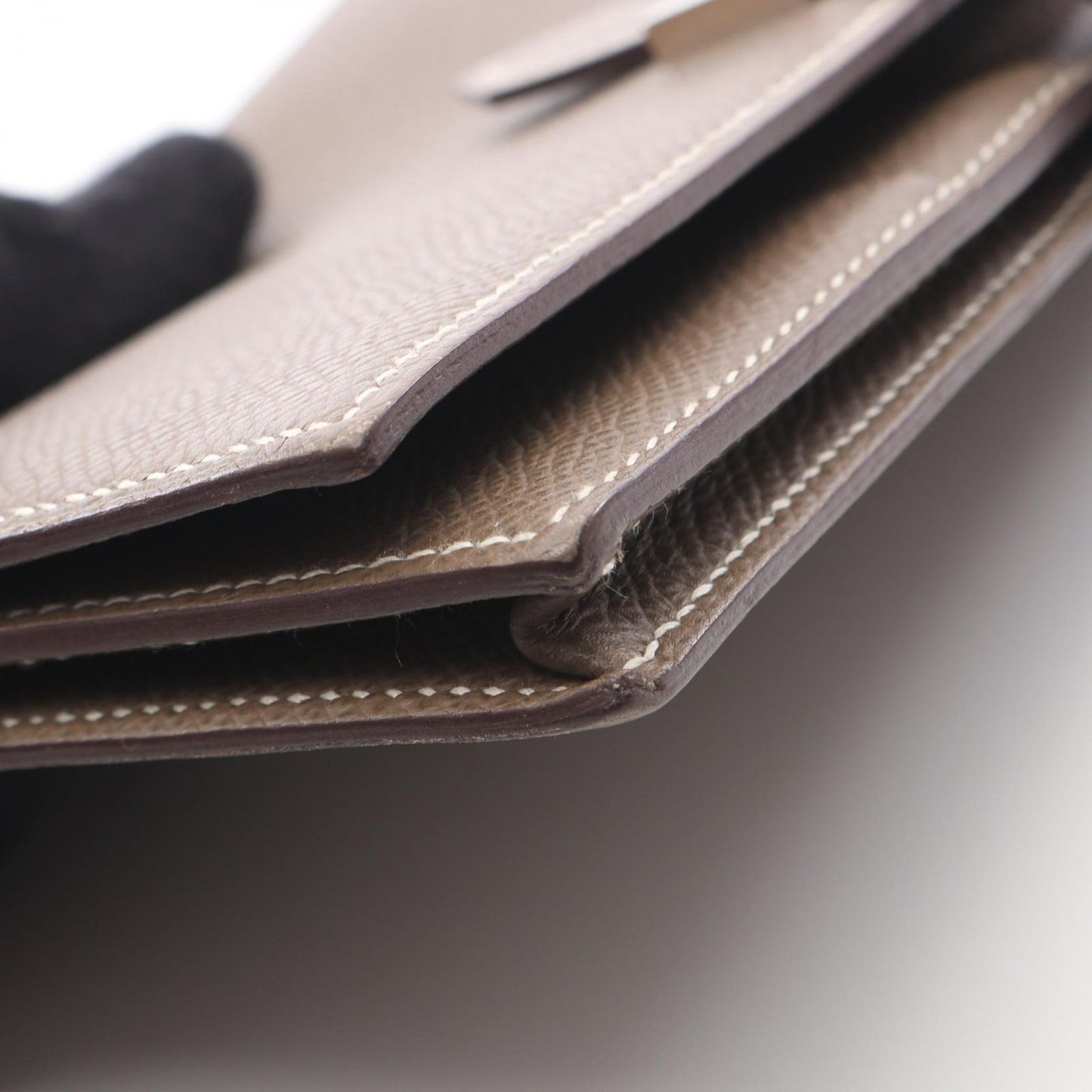 Hermes Bifold Wallet Bearn Souffle Etoupe Leather Calf — view 9
