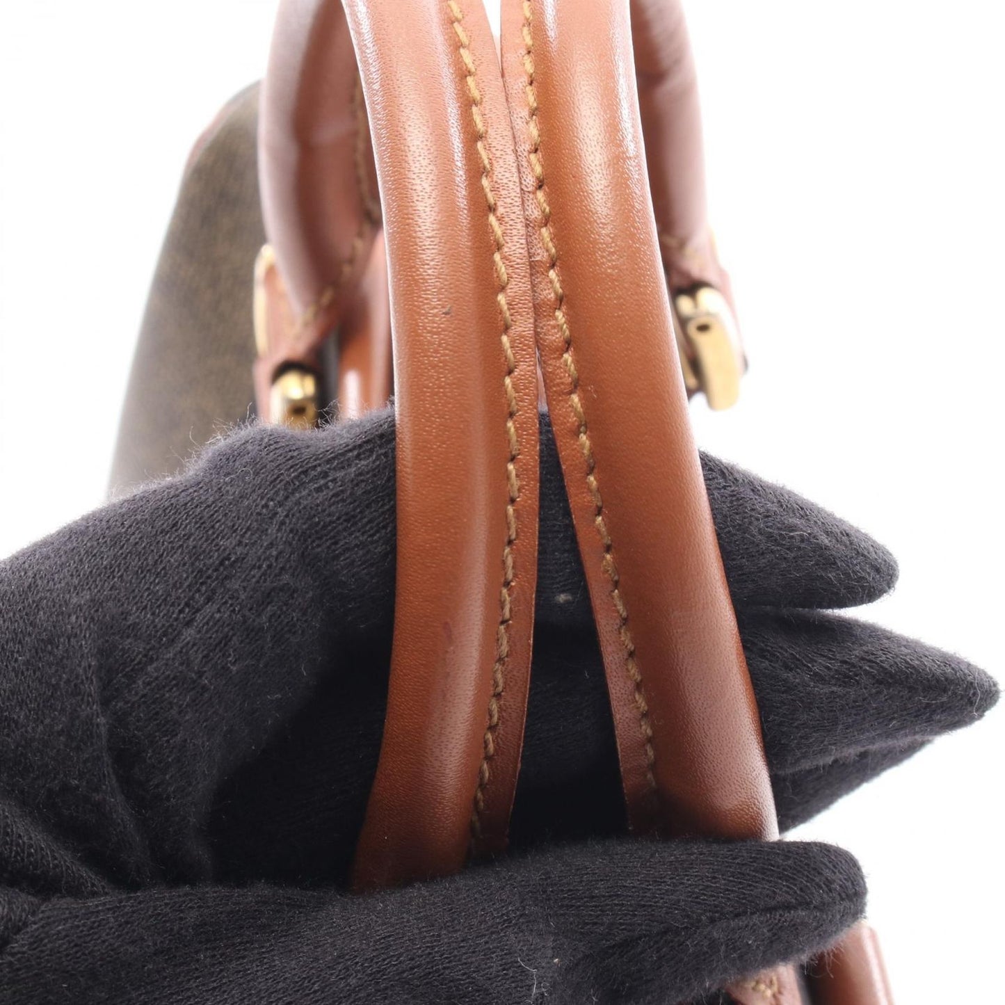 Fendi Pecan Brown Black Beige Canvas Leather Mini Boston Bag — view 9
